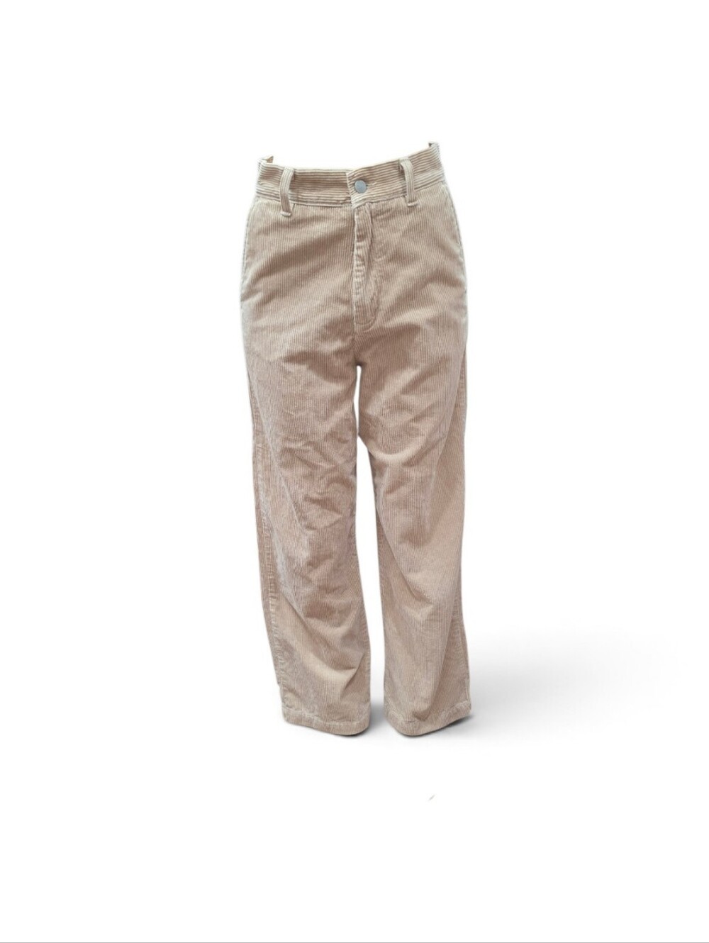 Carhartt WIP Womens Cardony Pant Size 26 High Waist Corduroy Beige Relaxed
